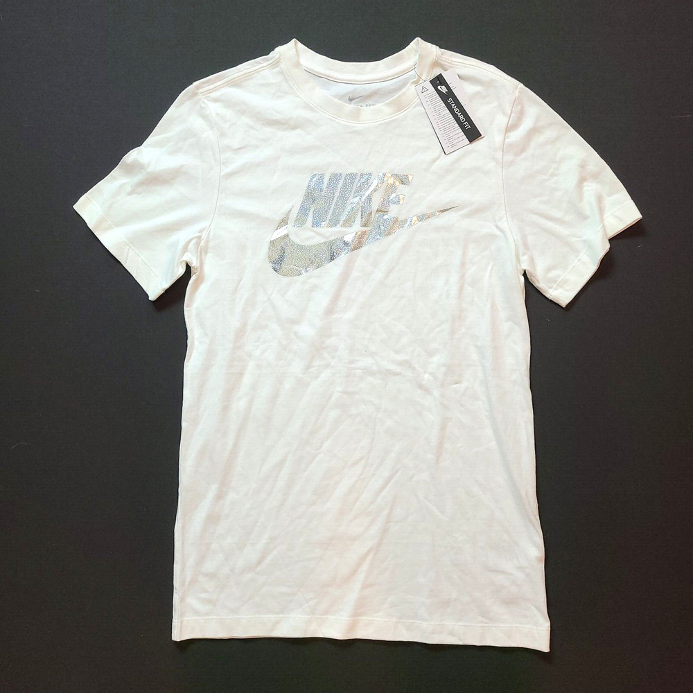 Nike Mens Sportswear Reflective T-Shirt Swosh White - Picture 2 of 2